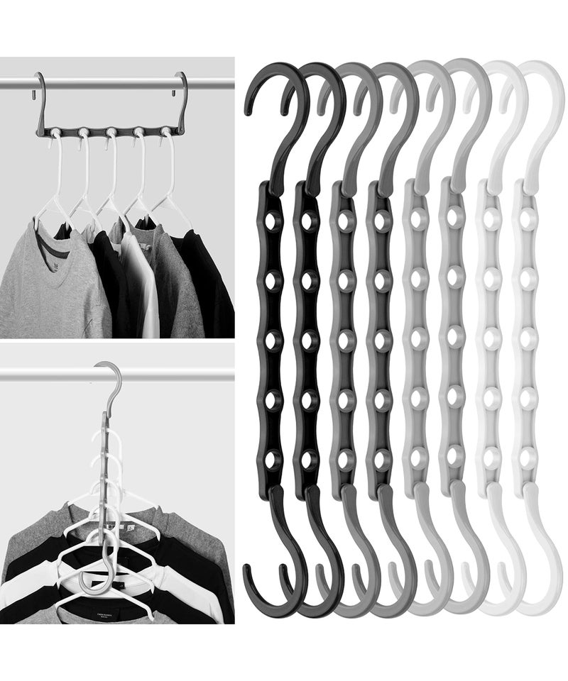 Mr. Pen Space Saving Hangers - 8 Pack Mixed Color Space Saver Shirt Hangers, Black, Gray, White - Image 1